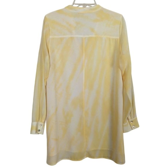 Soft Surroundings long sleeve button up yellow long length blouse size M - Picture 2 of 8